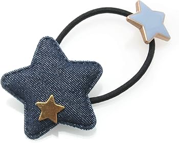 Amazon | ヘアゴム ぷっくり星型 デニム I84- 髪飾り トリプルスター