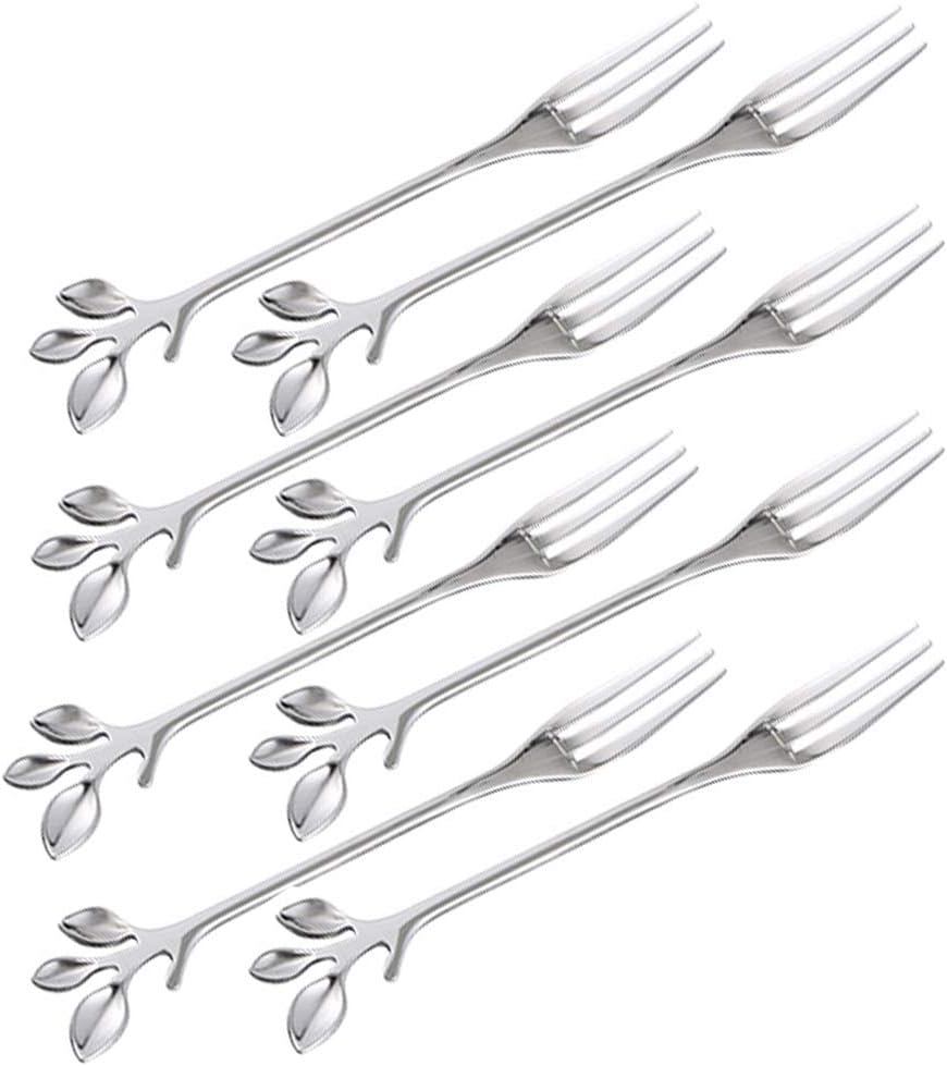 Turbokey Fruit Forks Cocktail Sticks Set of 8, Stainless