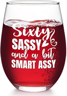 Futtumy 60th Birthday Gifts for Women, 17 OZ Sixty Sassy And A Bit Smart