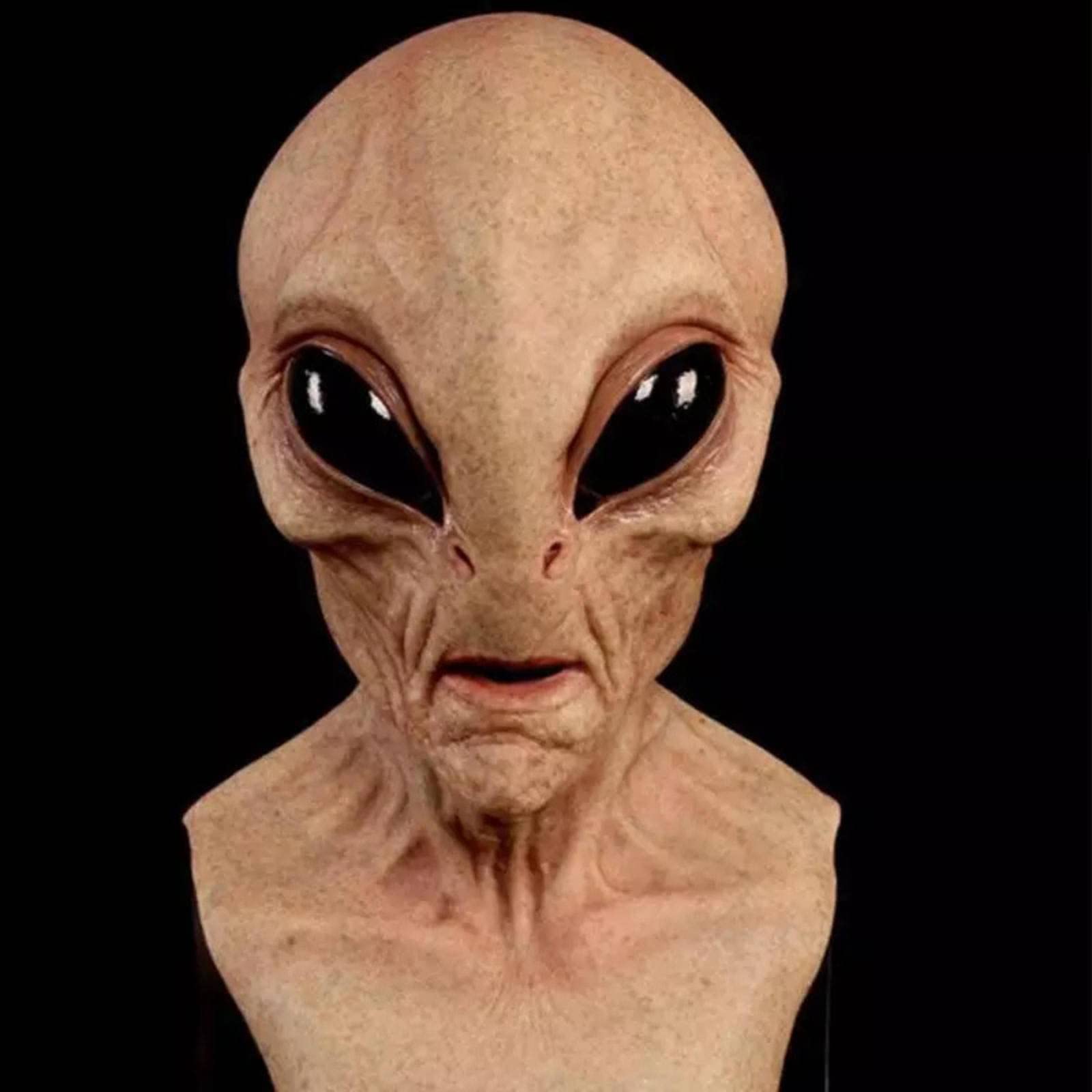 Farzi Tupianse Independent Station Alien Latex Mask, Halloween Explosion Alien Horror Mask Headgear, Christmas Mask