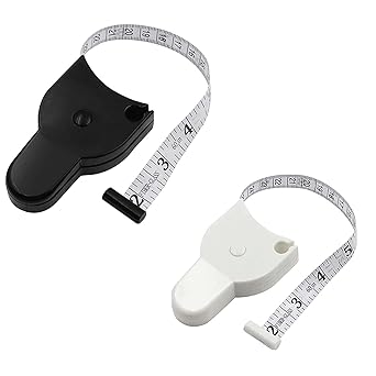 NEEL HOUSE 2 Pack Automatic Body Tape Measure 60-inch(150 cm),Body Measuring Tape Push Button Retract & Lock Pin,Retractable Accurate Measuring Tape for Waist,Bust,Arms,Hips and so on (Black&White)