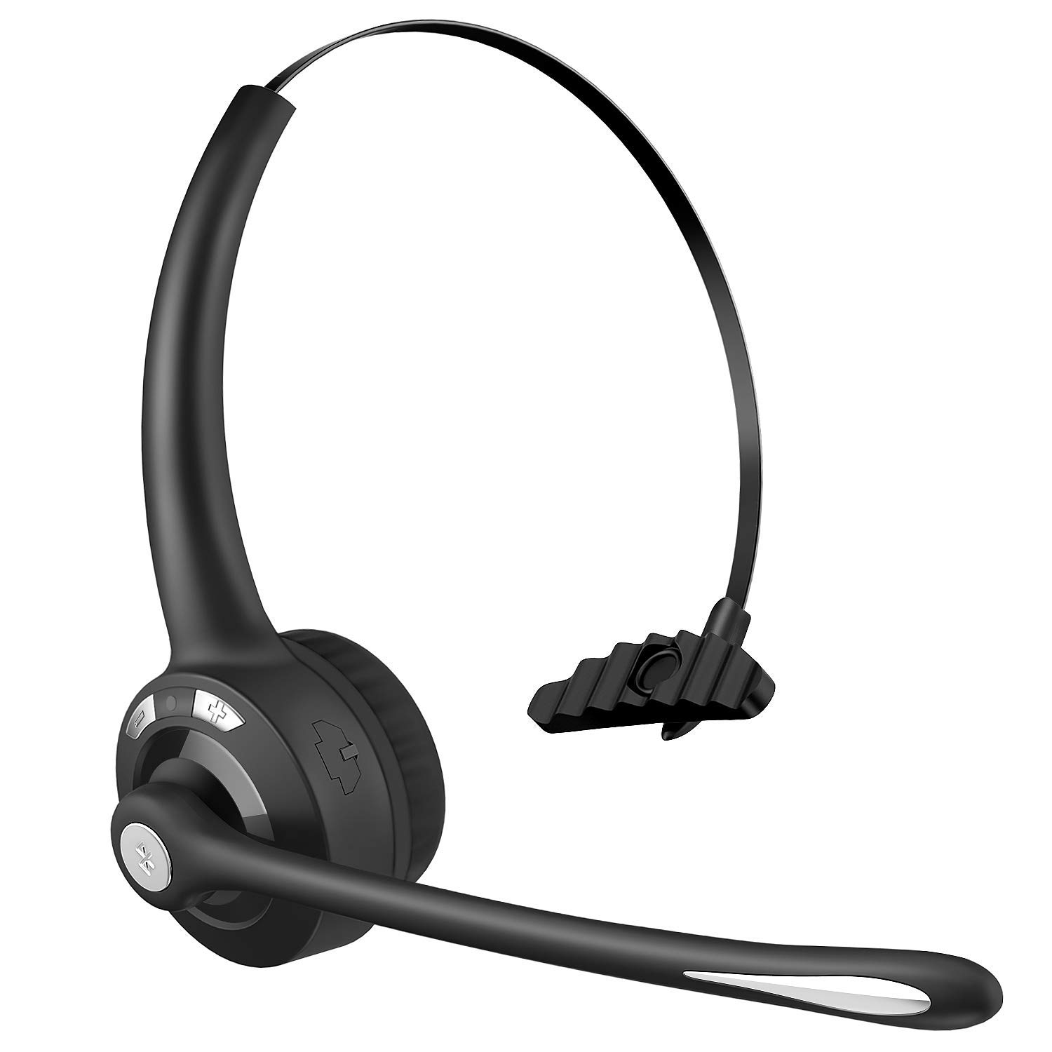ShinePick Cuffie Bluetooth senza fili con microfono, cuffie on-ear con cancellazione intelligente del rumore, per camion, PC, ufficio, Skype, call center
