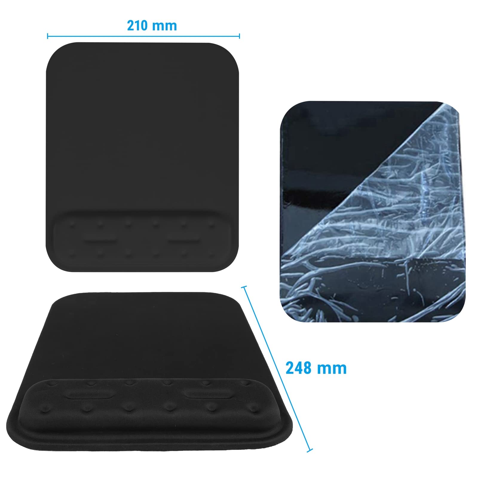 Memory Foam Keyboard & Mouse Wrist Rest Set - 45cm + 25cm Ergonomic Support For Office & Gaming