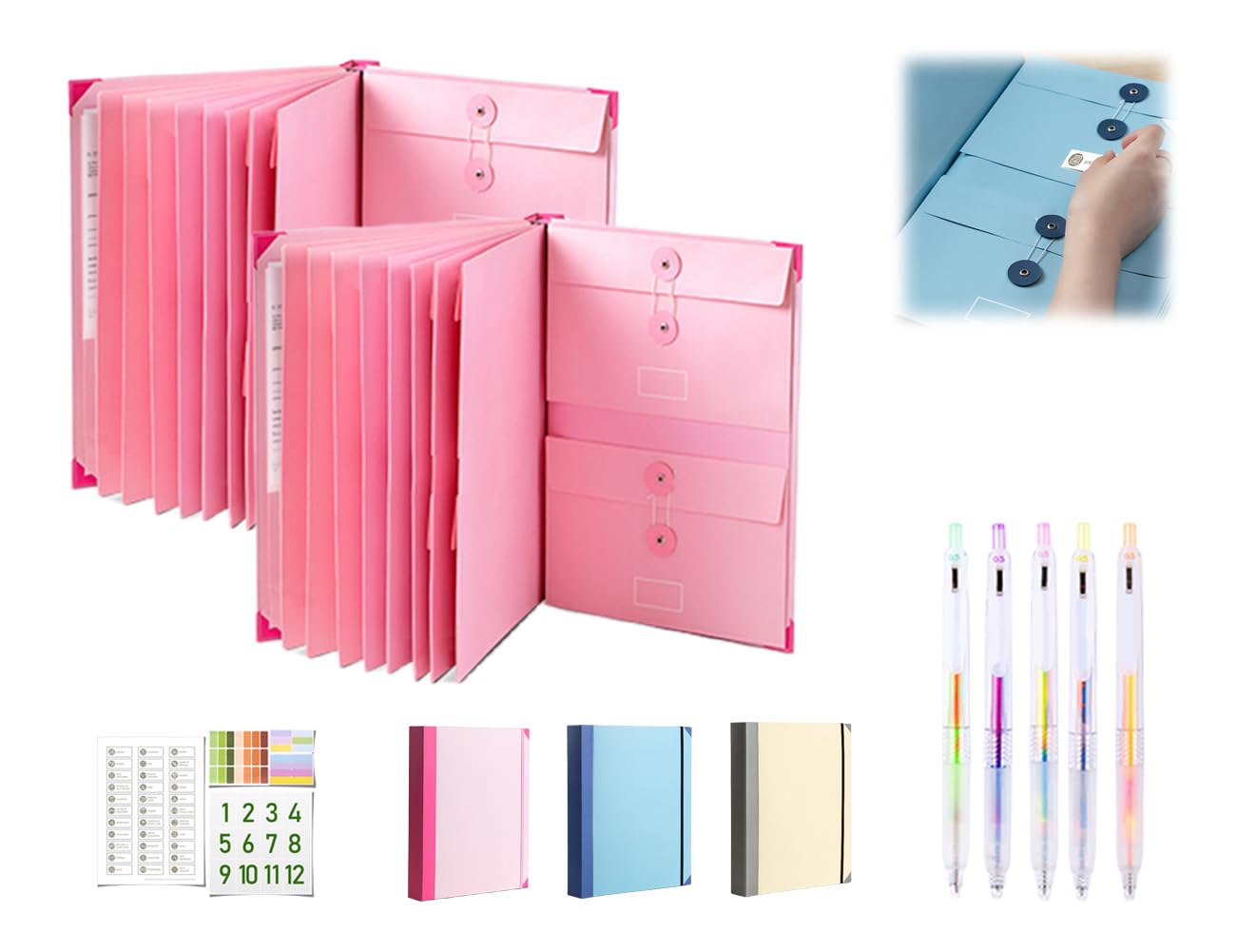 Veloron If I Die Binder - UK Document Organizer with Pockets for School (Pink*2) — image 1