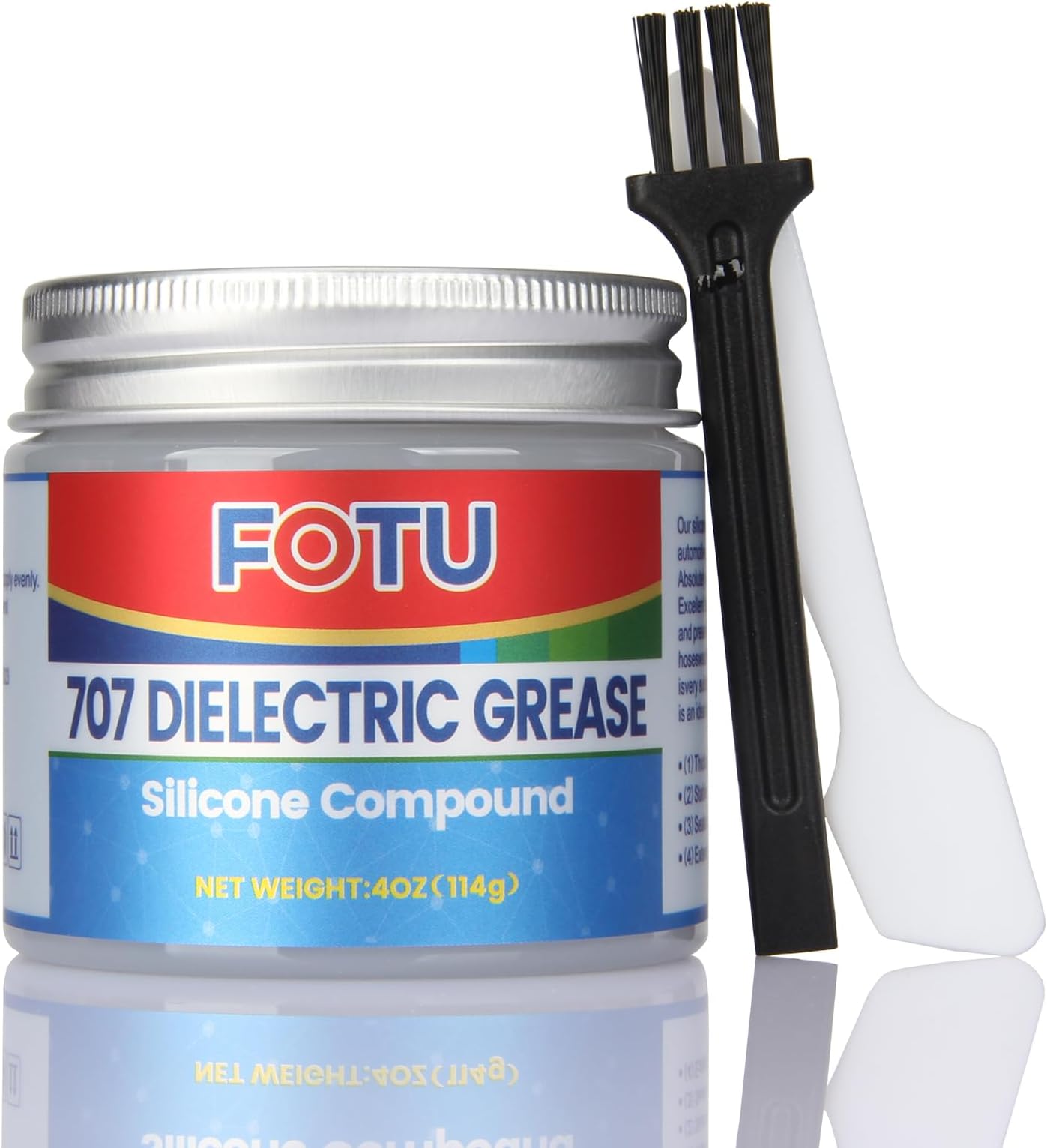 FOTU 707 Dielectric Grease for Electrical Connectors to Battery Terminal 、Spark Plug, Waterproof Plumbers Silicone Grease to O Ring Seal，Automotive Super Lube Synthetic Grease (4 Oz, 1-Pack)