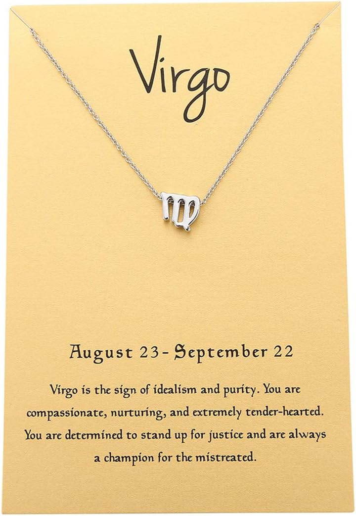 Women White Gold Plated Pendant 12 Zodiac Necklace