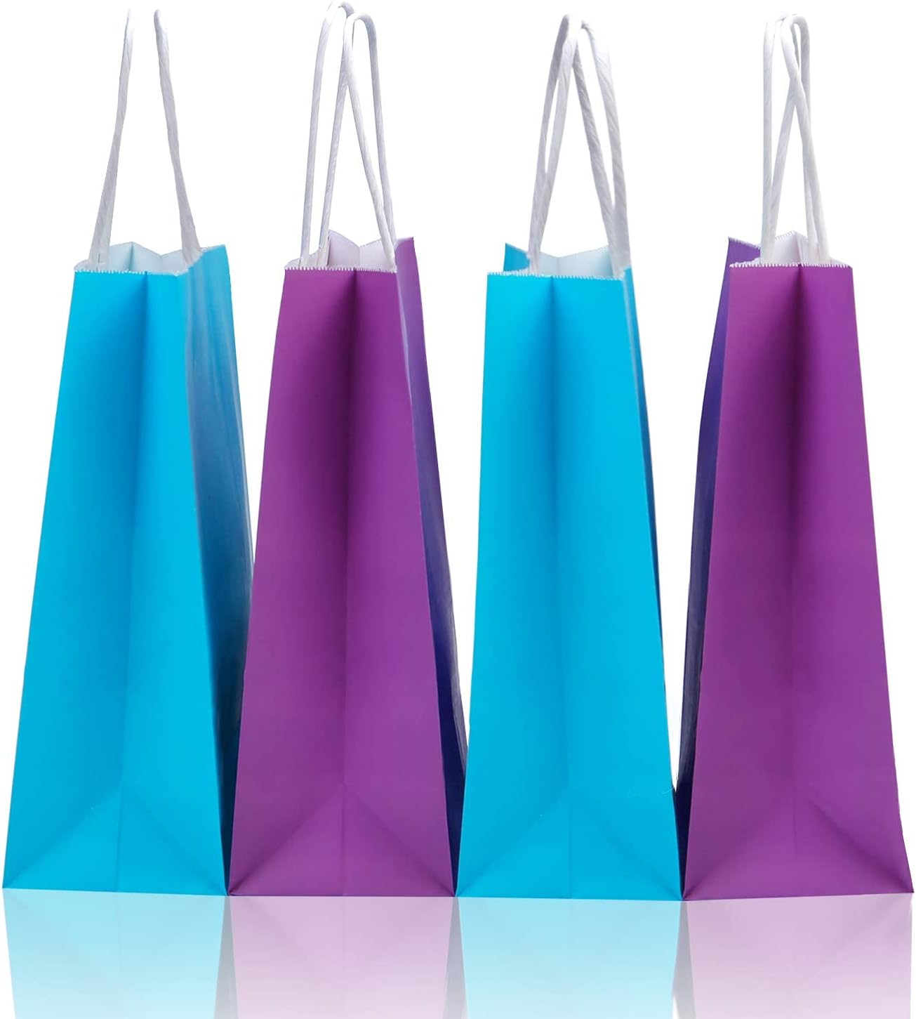 Cooraby 20 Pieces Kraft Paper Bags Party Favor Bags Craft Paper Bag with Handle for Birthday, Baby Shower, Wedding (Light Blue, Light Purple) - Image 8