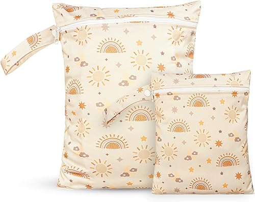 Miniatura 12 de 2 bolsas húmedas, impermeables, reutilizables, con cremallera, bolsillo con cremallera, para viajes, playa, piscina, natación, pañales para bebé,