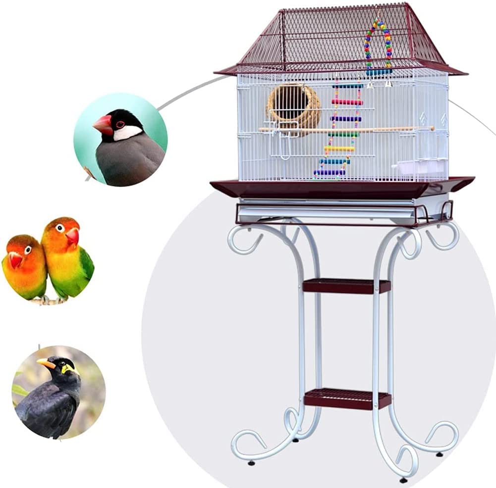 Casa degli uccelli Gabbia per uccelli grande in acciaio inossidabile, Habitat per uccelli multifunzionale per foraggio, riposo e gioco, Gabbia per uccelli in volo con vassoio estraibile Spazioso