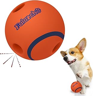 Dikeiuta Dog Ball Toy Giggle Ball for Dogs Interactive Wobble Wag Giggle Dog Ball Tough Dog Toys Indestructible Funny Noise Dog Toys Funny Amuse Ball for Dogs