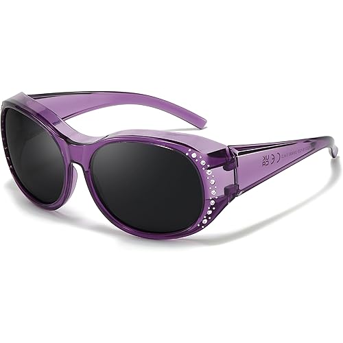 Myiaur Polarized Fit Over Glasses Sunglasses for Women Men, Over Sunglasses with UV400 Protection Anti Glare for Driving