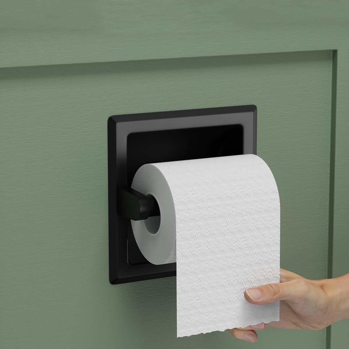 Portarotolo di carta igienica da parete, resistente, porta fazzoletti in metallo con meccanismo a molla per installazione solida a parete o armadio