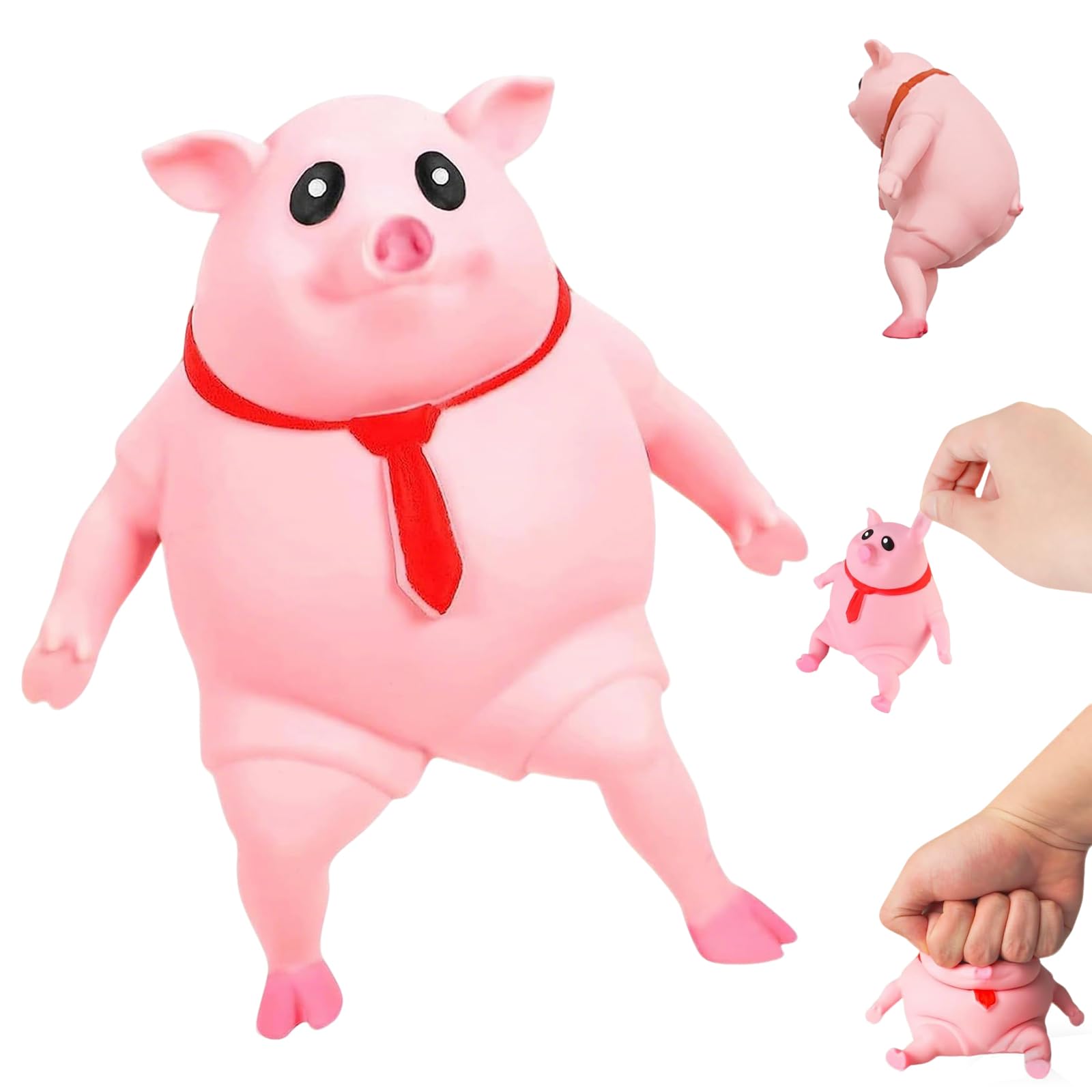 CHAOTEMAI Pig Squishy (14cmX14cm) Anti Anxiety Funny Toy Stress Relief Pink Make You Feel Good, Stress Toys for Kids and Adults Birthday Gift for Boys Girls