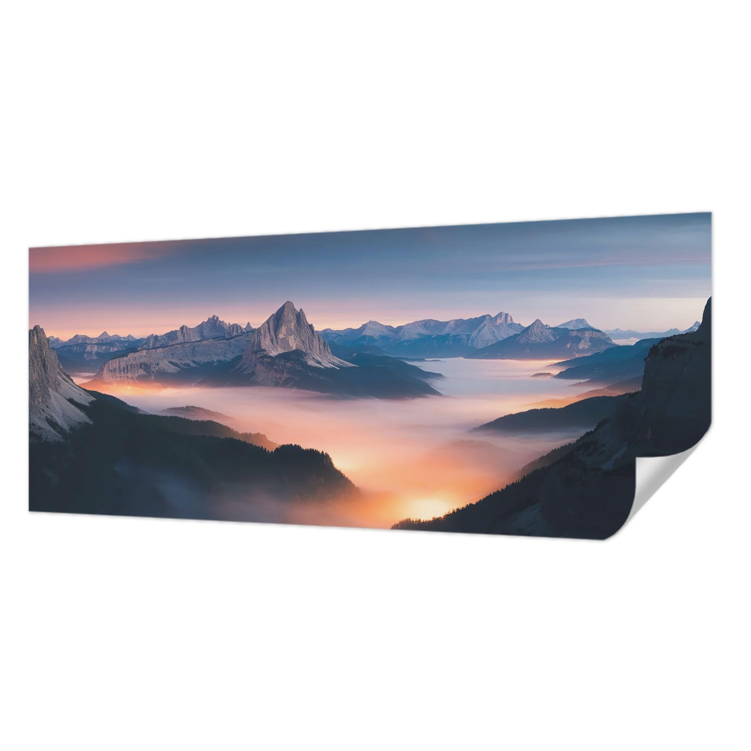 Papier peint photo pour chambre à coucher au design panoramique adhésif soleil levant Tulup