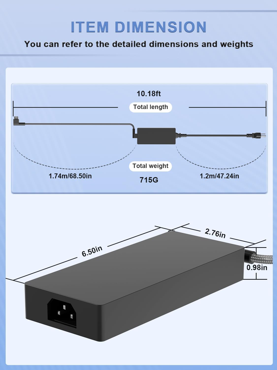 230W AC Charger Compatible with Razer Blade 14 15 16 17 Pro/Advanced/Base RZ09-0528 RZ09-0530 RZ09-0508 (2018-2025 GTX 3080 3070 3060 2080 2070) Gaming Laptop Power Adapter