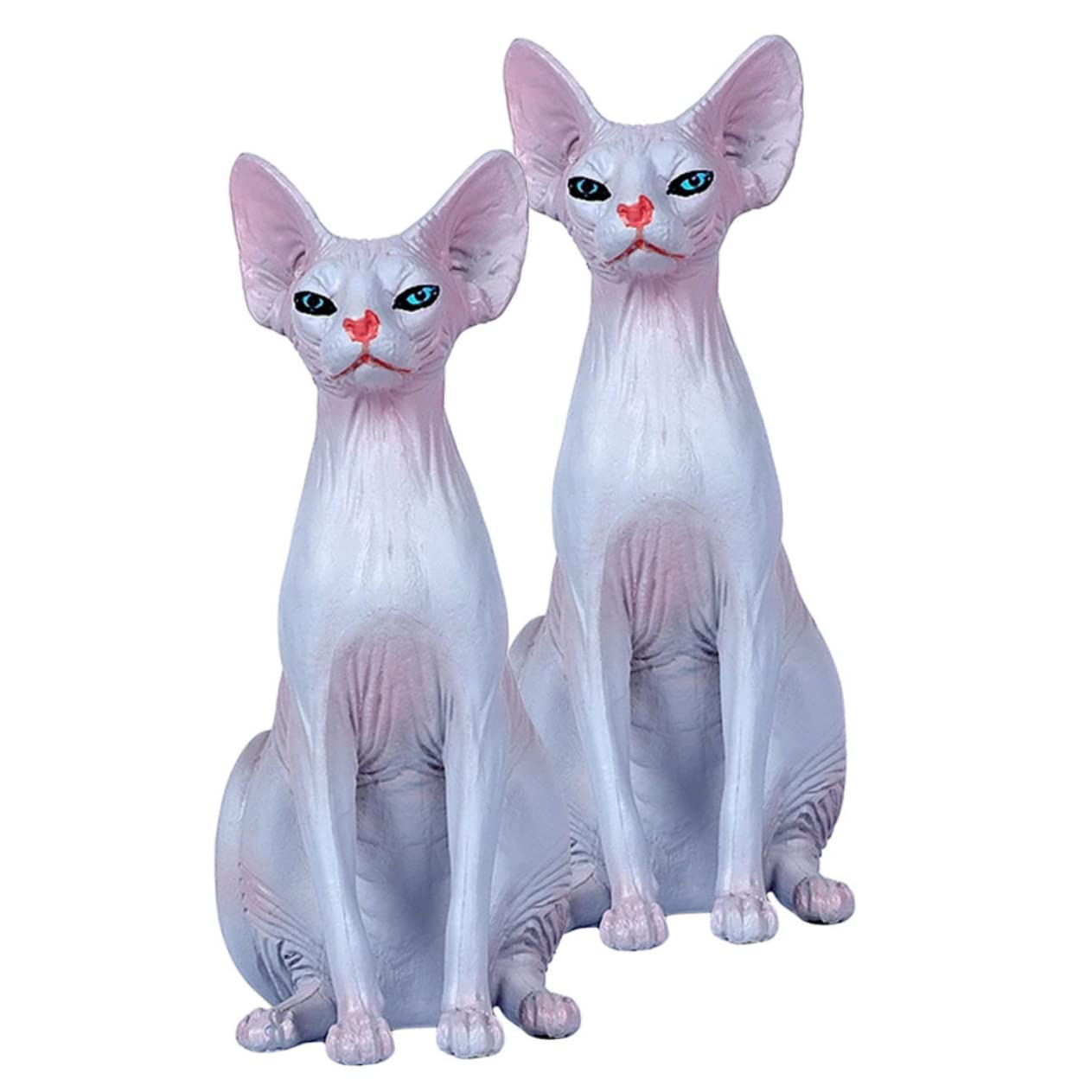 ABOOFAN 6piezas Estatua De Gato Sin Pelo Decorativa Conjunto De Figura De Gato Adorno para Interiores y Exteriores Decoración De Fiestas