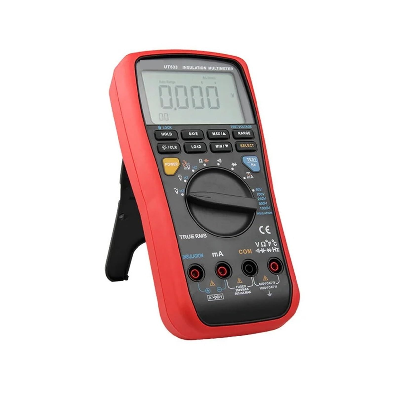 EDEDE Misuratore di Resistenza di Terra, UT533 True RMS Tester di Resistenza di Isolamento Multimetro Digitale Auto Range AC DC Ohmmetro Voltmetro Test di capacità Tester
