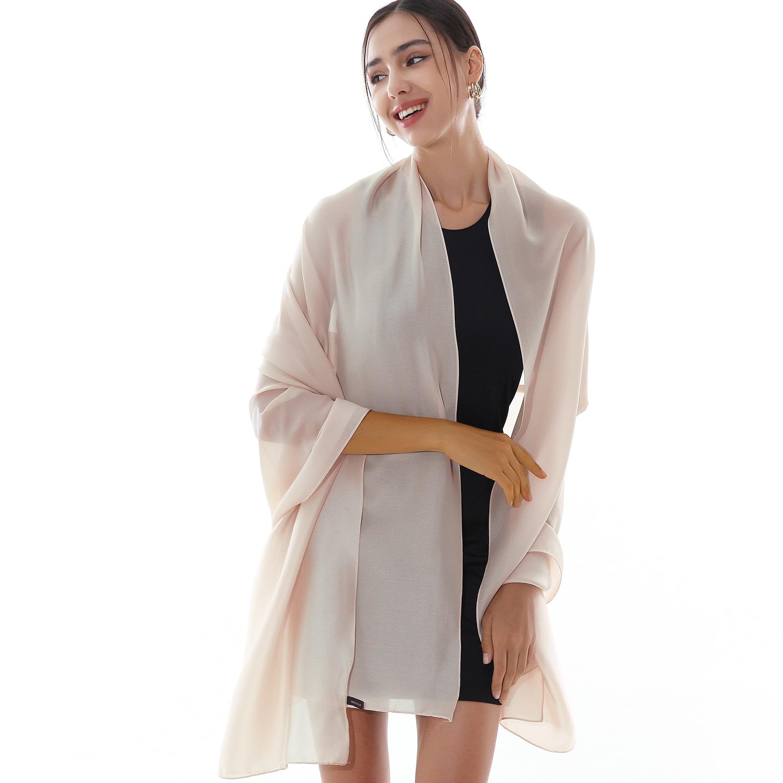 RIIQIICHY Chal para mujer, sensación sedosa, ligero, de gasa, pashmina, chal de boda para vestidos de noche