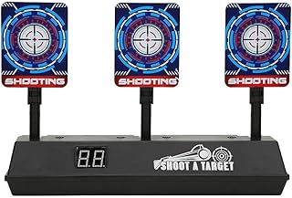 Soft Water Bomb Shooting Toy - 6 Piece Plastic Target Set - Sound Light Electronic Scoring - Automatic Return Target Practice Toys - Round PlasticTargets