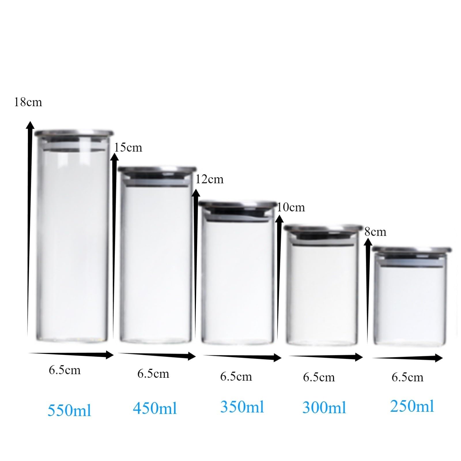 Vorratsgläser mit Deckel Set Mit 2 Glasbehältern Zur Lebensmittelaufbewahrung, Versiegelte Dose for Den Heimgebrauch Aufbewahrungsgläser Küche(300ml)
