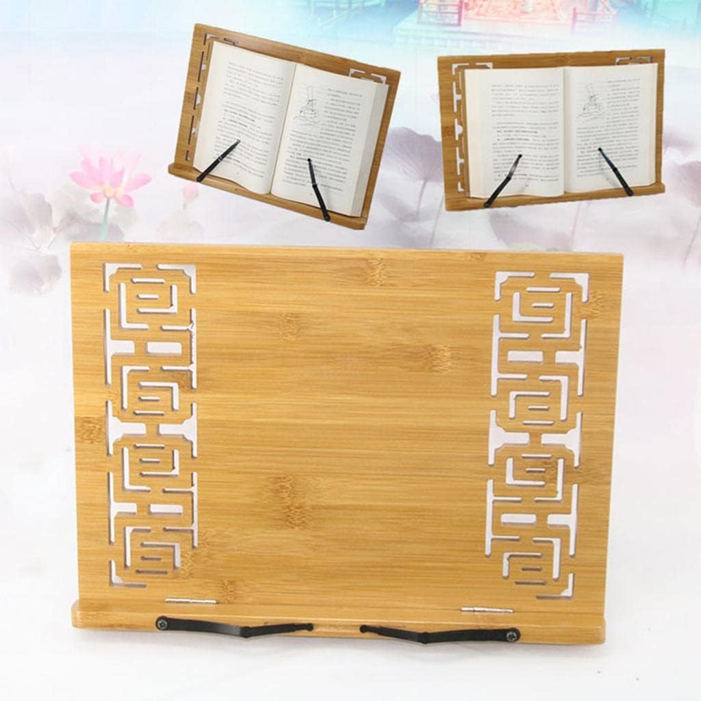 Hollow Design Bamboo Reading Rest Cookbook Holder for