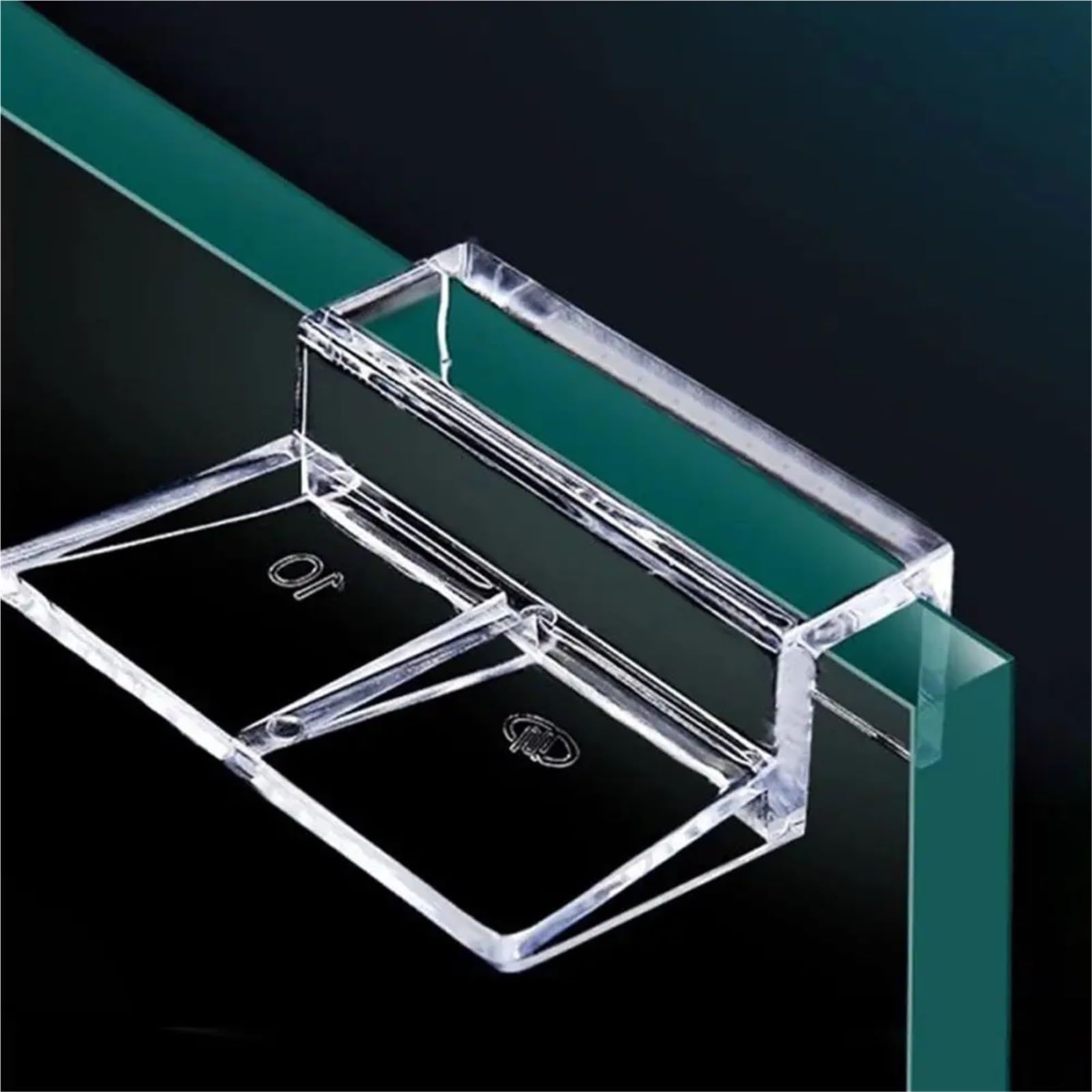 60 Stück Acryl-Clips für randloses Aquarium, stabile Unterstützung für Aquarium-Glasdeckel (10 mm)