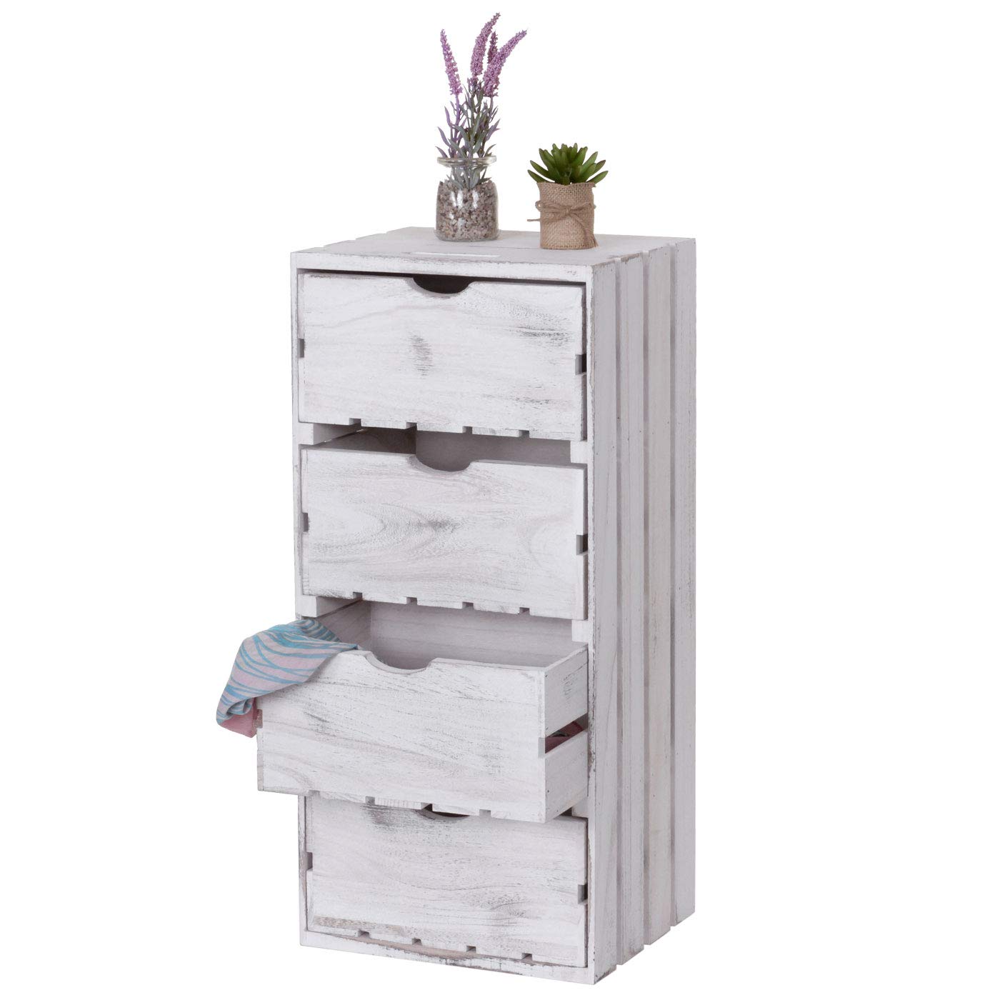 Mendler Kommode HWC-C62 4 Schubladen 70x32x26cm - weiß