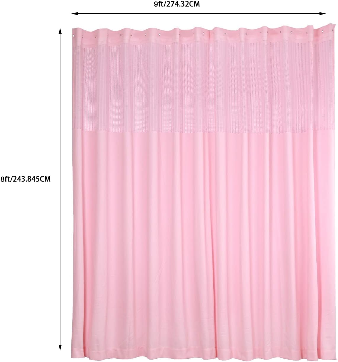 Medical Privacy Screen Room Divider Curtain with Flat Hooks, Hospital Curtain Hanging Medical Privacy Room Divider Cubicle Curtains Semi Sheer Curtains for Hospital, Medical Clinic, Lab, 9x8ft (Pink)