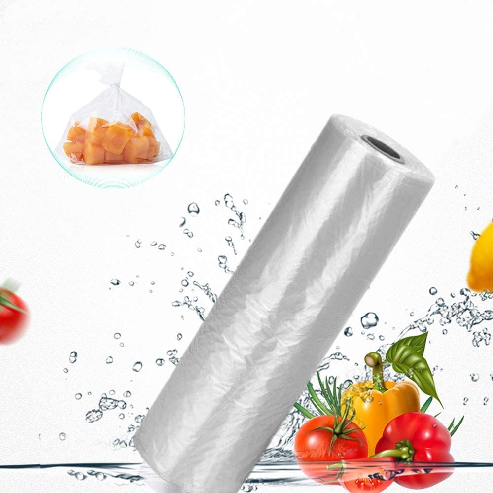 Efforias Clear 9" X 14" X 18" Polythene Bags On A Roll Fruit Vegetable Plastic Butchers Counter Polythene Counter | Fruit/Veg/Food/Meat (5 Rolls)