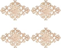 Vista 12 de MUXSAM - Apliques tallados en madera, 1 pieza decorativa de madera, calcomanías de centro de muebles sin pintar para armario, tocador, cama, puerta