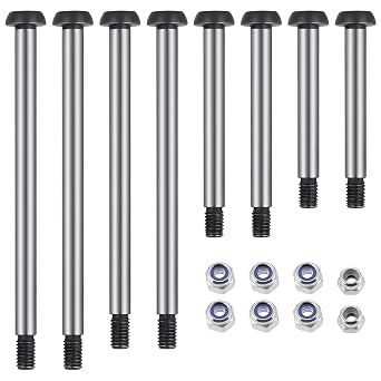 RCHUBAM 1/10 Slash RC Hinge Pin Kit Steel Complete RC Suspension Hinge Pin Kit 8PCS Steel Lock-nut Style Hinge-Pin for 1/10 TRX Slash 2wd RC Crawler Cars Upgrade Parts