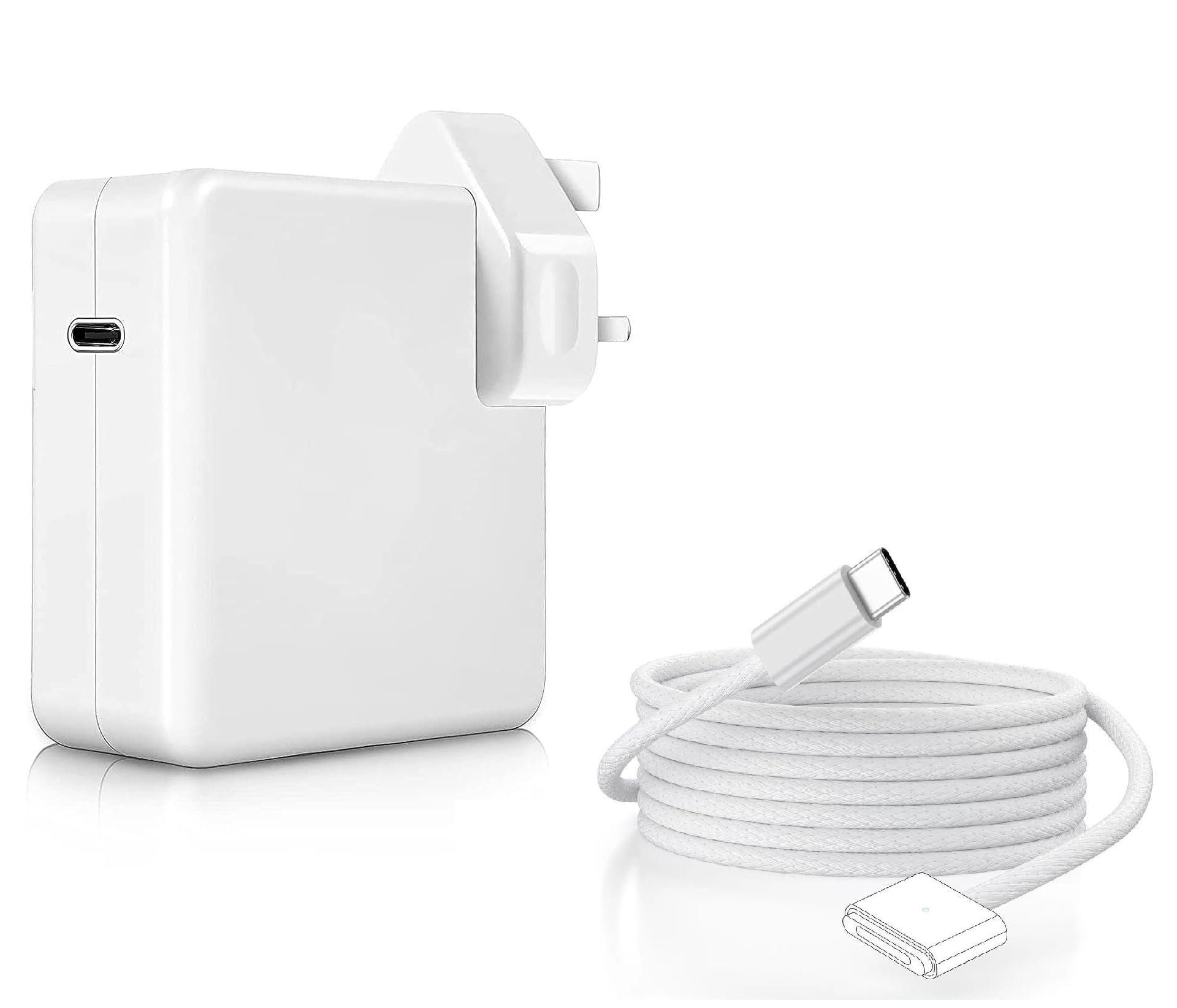 NTECH 96W Adapter & USB C to Magnetic 3 Charging Cable Compatible with MacBook Air (M2, 2022) & MacBook Pro (14 inch, M2, 2023), Pro (16 inch, M2, 2023), Pro (14-inch, 2021) 6.6ft/2M