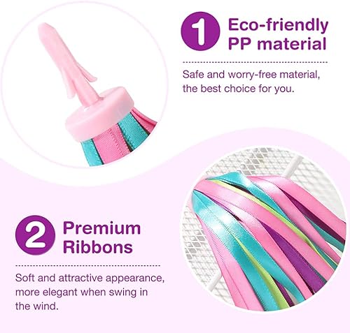 Miniatura 4 de TOYANDONA 2 Pares Niños Bicicleta Borla Cinta Bicicleta Manillar Streamers Scooter Trike Largo Satén Streamer Bebé Accesorios