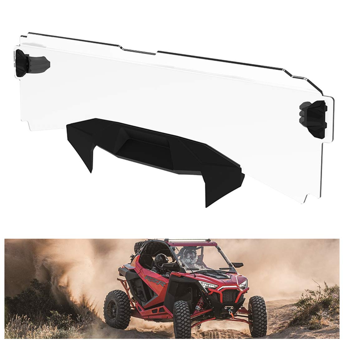 Photo 1 of KIWI MASTER Hard Coat Poly Half Windshield Compatible for 2020-2023 Polaris RZR Pro XP, Pro R, Turbo R Accessories 2884966