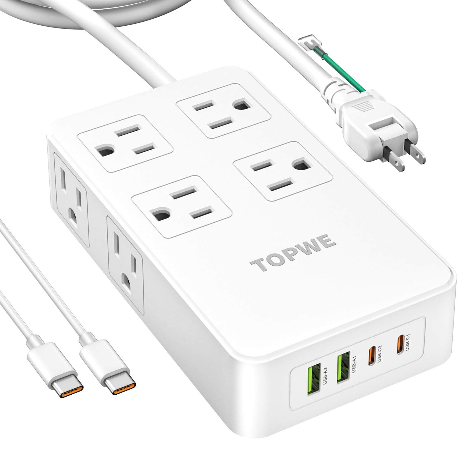 Amazon.co.jp: TOPWE 電源タップ USB-C type-c PD 100W 3m 延長コード