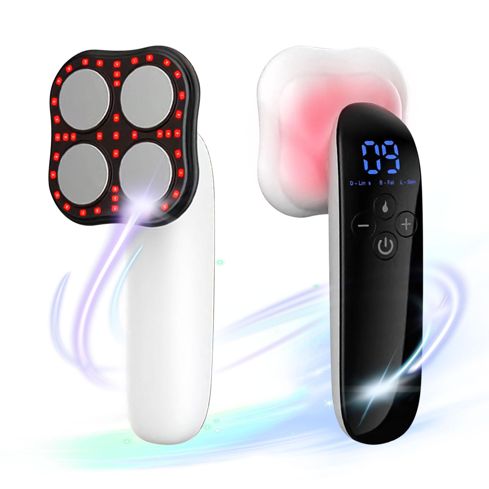 Masajeador profesional de celulitis, máquina de masaje de celulitis corporal de 4 cabezales, luz roja, masajeadores eléctricos de mano para vientre, cintura, brazo y pierna