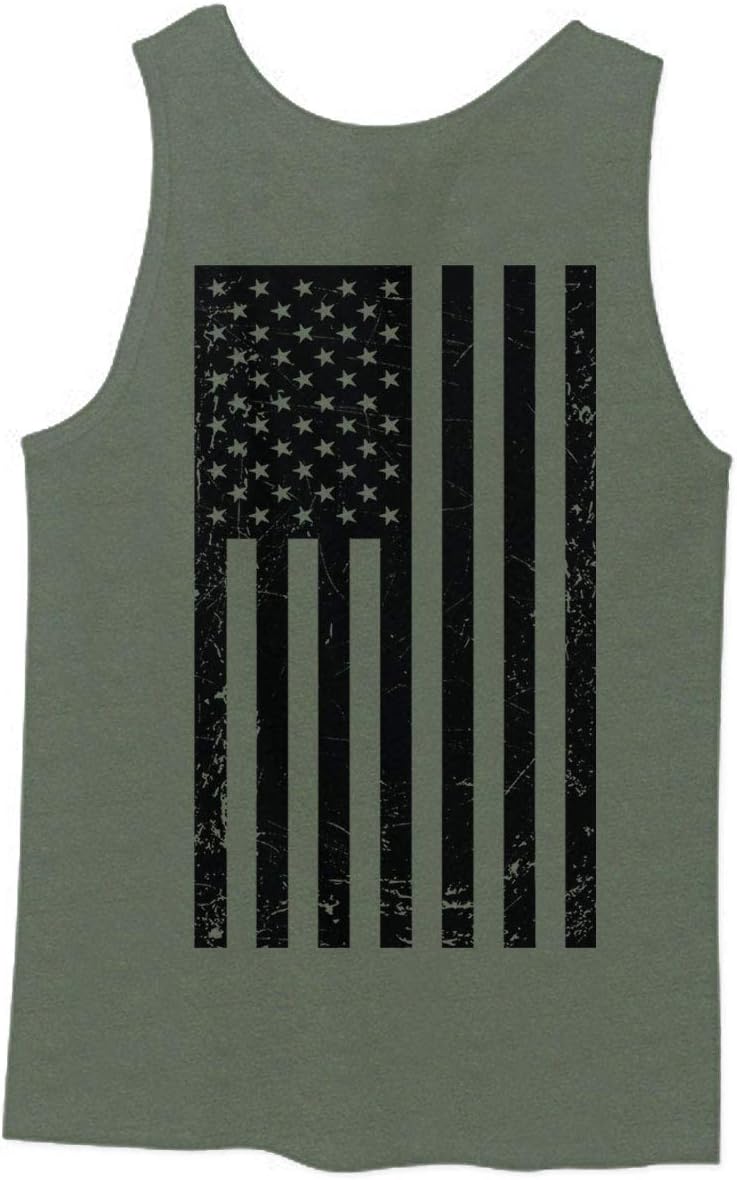0021. Vintage American Flag United States of America Military us USA Patriotic Style Men's Tank Top - Image 3