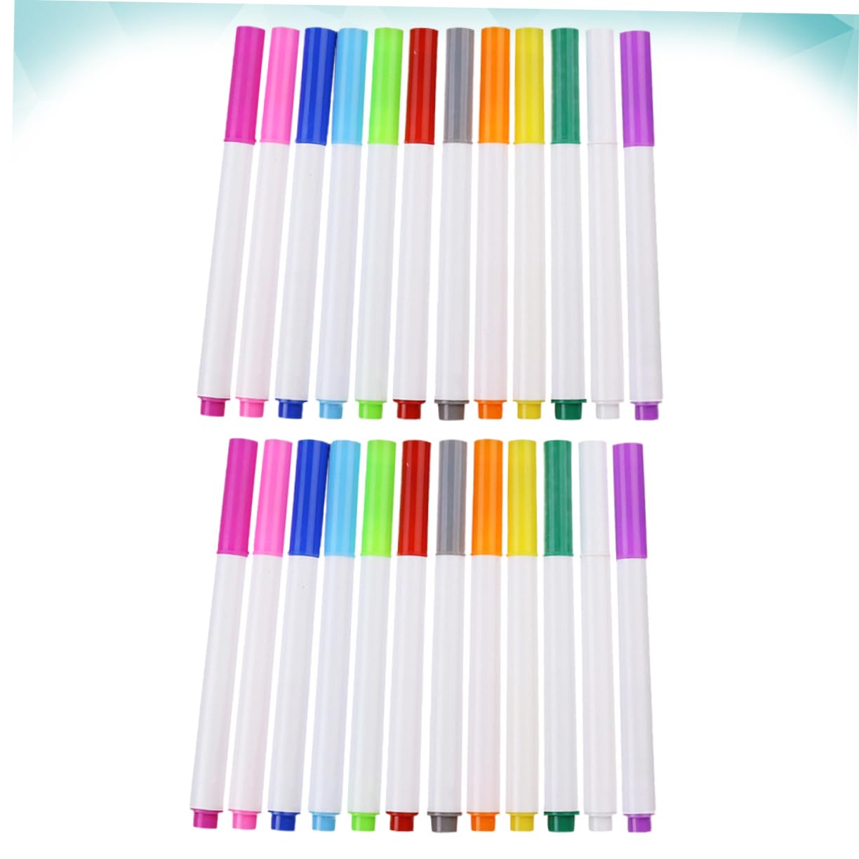 Angoily 24Pcs Water Soluble Colored Pens Dustless Erasable Chalk Markers for Blackboard Safe for Art Projects Preschool Learning Home Use