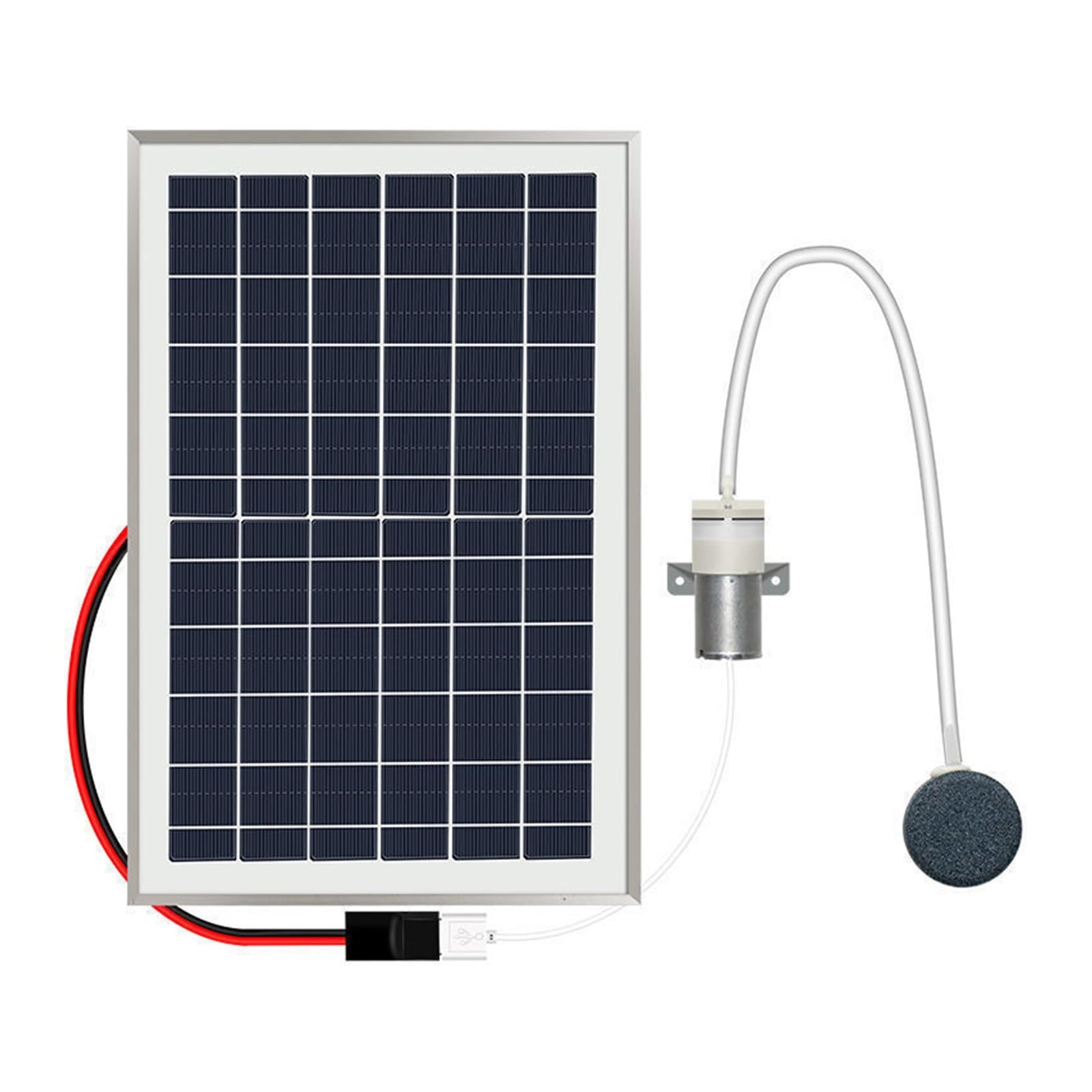 Tanque de peces, bomba de aire for acuario, Panel de vidrio templado, dispensador de oxígeno Solar, bomba de oxígeno, aireación, volumen de aire, bomba for estanque de peces(5v6w Air pump single)