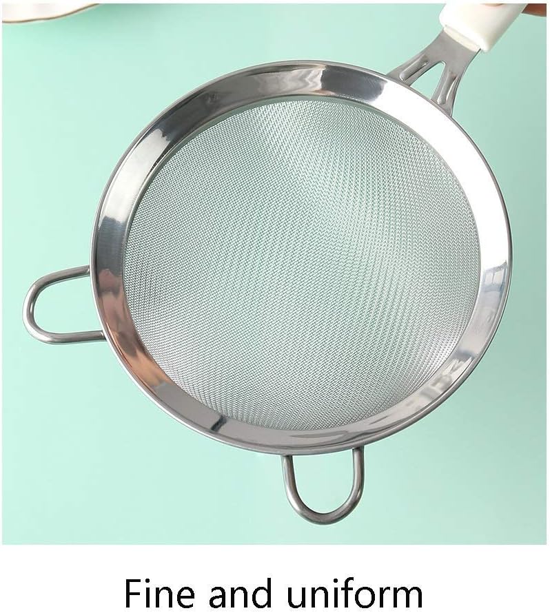 Strainers Premium Stainless Steel Fine Mesh Strainers with Sturdy Handle and Wider Hook for Kitchen, Cooking, Food Preparation Strainer Set (Size : A) ()