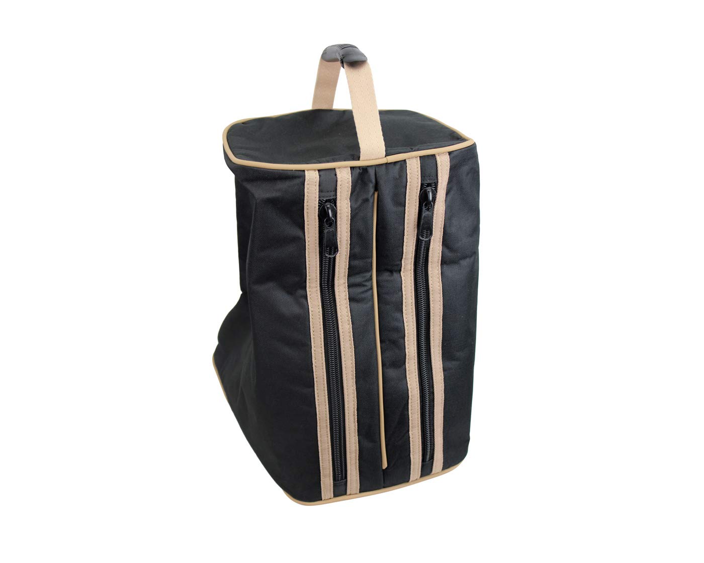 3 Capa Acolchada Espalda Abierta Occidental Bolsa para Botas, Color Negro/Beige Trim