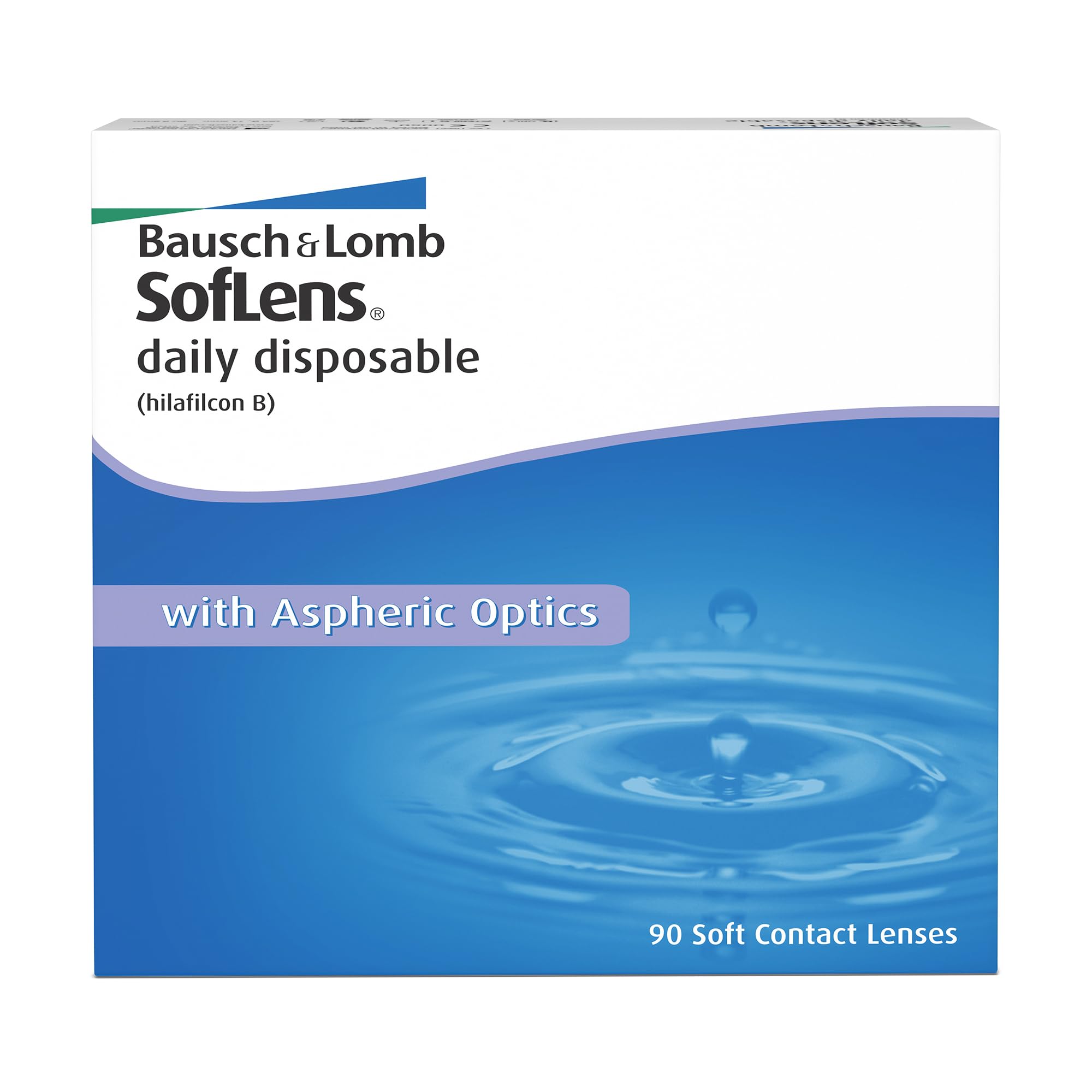 Bausch + Lomb SofLens Daily Disposable Tageslinsen, sphärische Kontaktlinsen, weich, 90 Stück BC 8.6 Mm / DIA 14.2 / -2.50 Dioptrien