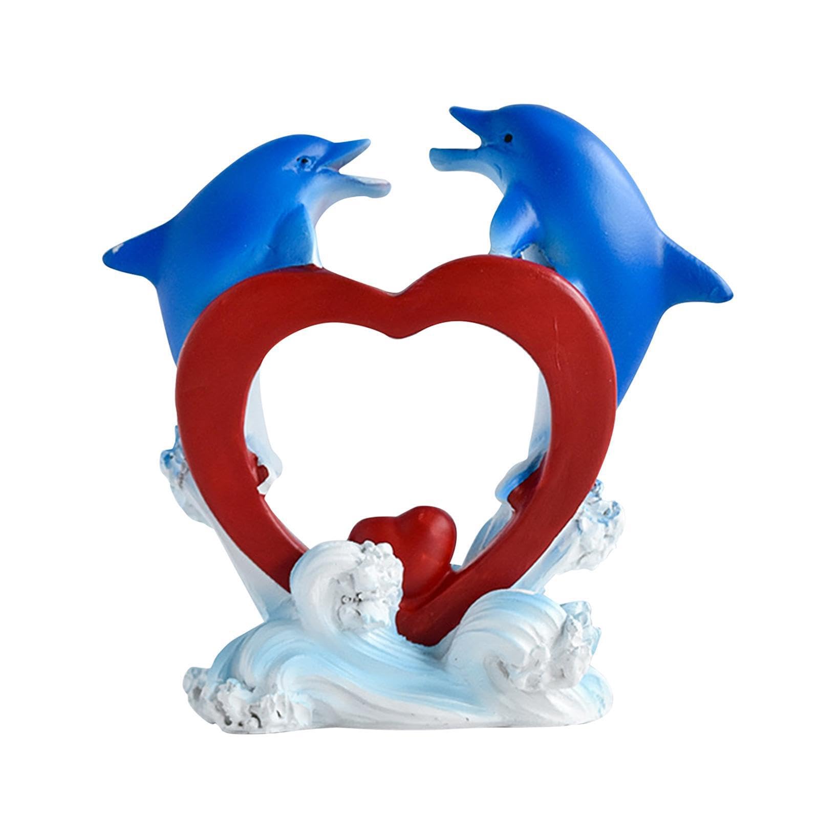 TWISAXC Dynamic Dolphin Sculpture For Unique Housewarming Gift Dolphin Statue Figurine Home Decor Wedding Party Which Is Strong, Blue, Style D