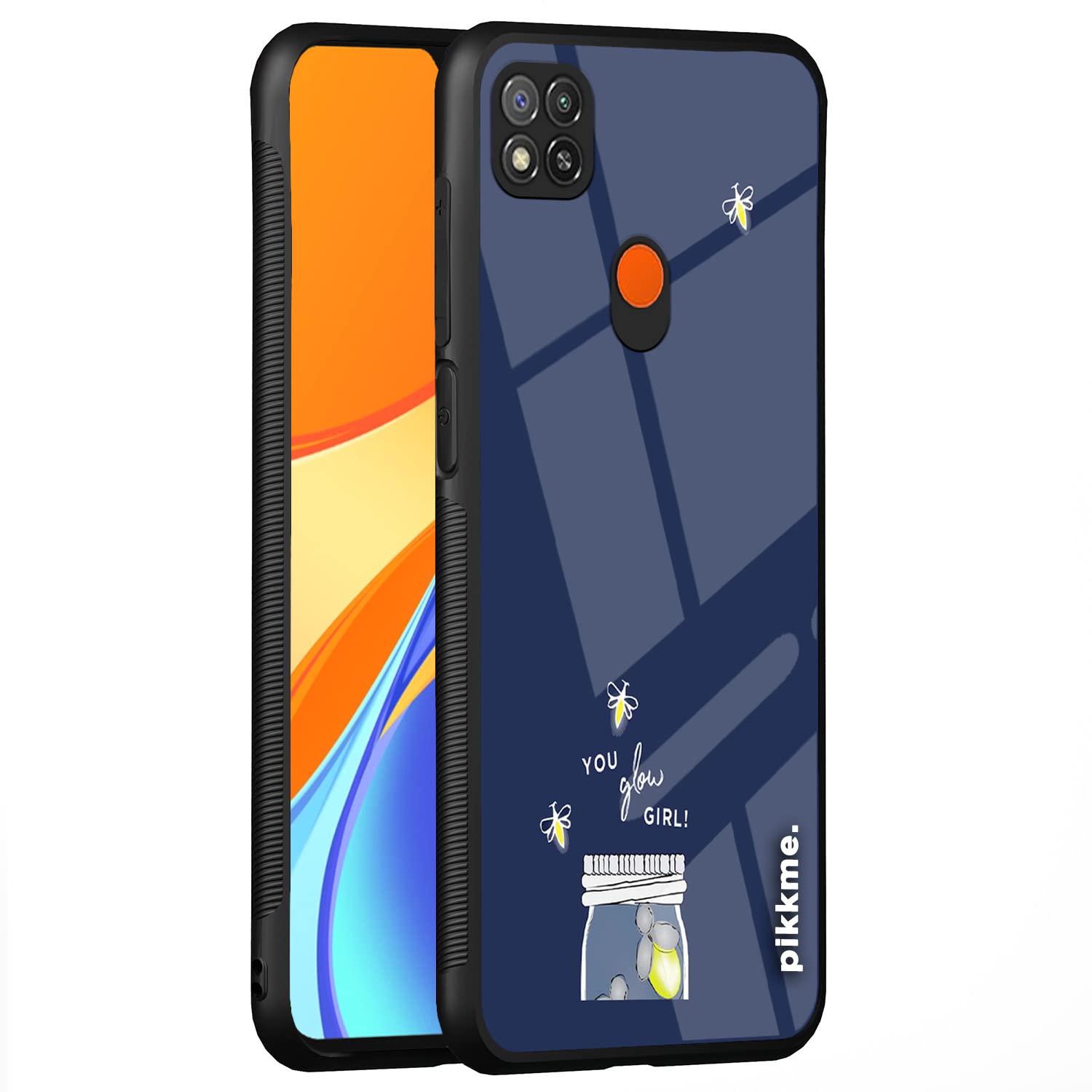Pikkme Redmi 10A / Redmi 9 / Redmi 9 Activ / 9C / Poco C31 Back Cover | Ultra Hybrid You Glow Girl Printed Glass Case | Soft TPU Sides with Anit-Skid Grip Protection (Quotes 8)