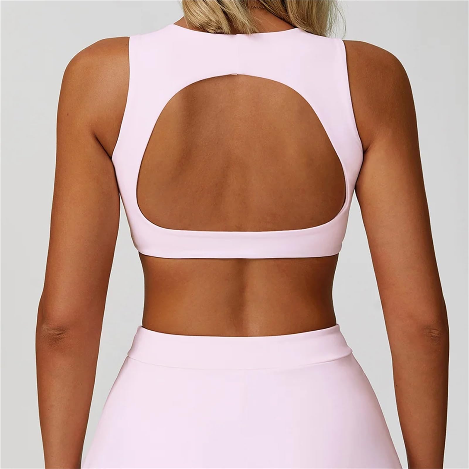 Sujetador Deportivo Mujer Top de Yoga sin Espalda for Fitness, Carrera, Nailon, Ropa Interior Transpirable