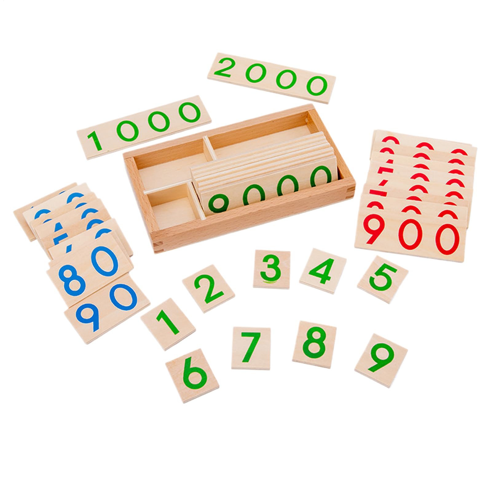 Matematica educativa, Carte digitali in legno, Giocattoli digitali 1-9000, in età prescolare, ragazzi e ragazze, Sala giochi in classe a casa, attività di apprendimento in campo