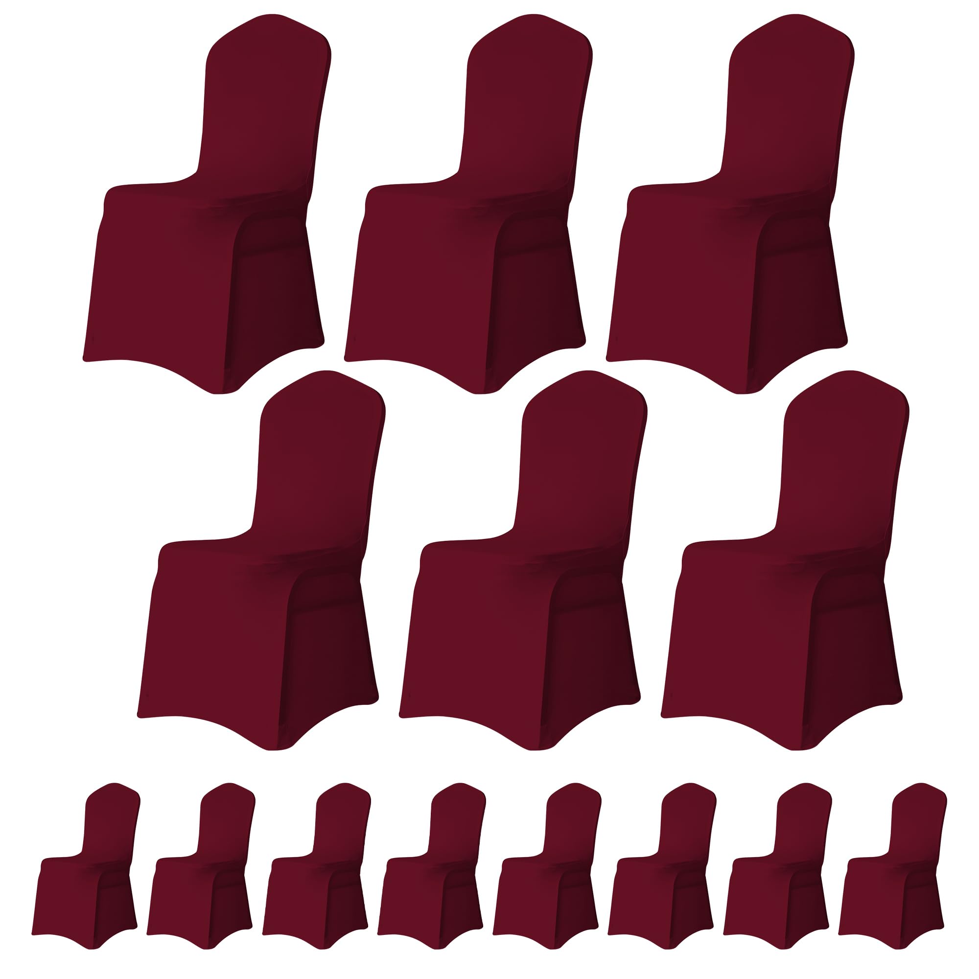Trimming Shop Chair Cover Spandex Polyester Stretch Fabric Front Flat Dining Slipcovers Washable & Removable Wedding Chair Covers for Banquets Ceremony & Hotel Dinner (Burgundy, Pack of 30) โ image 1