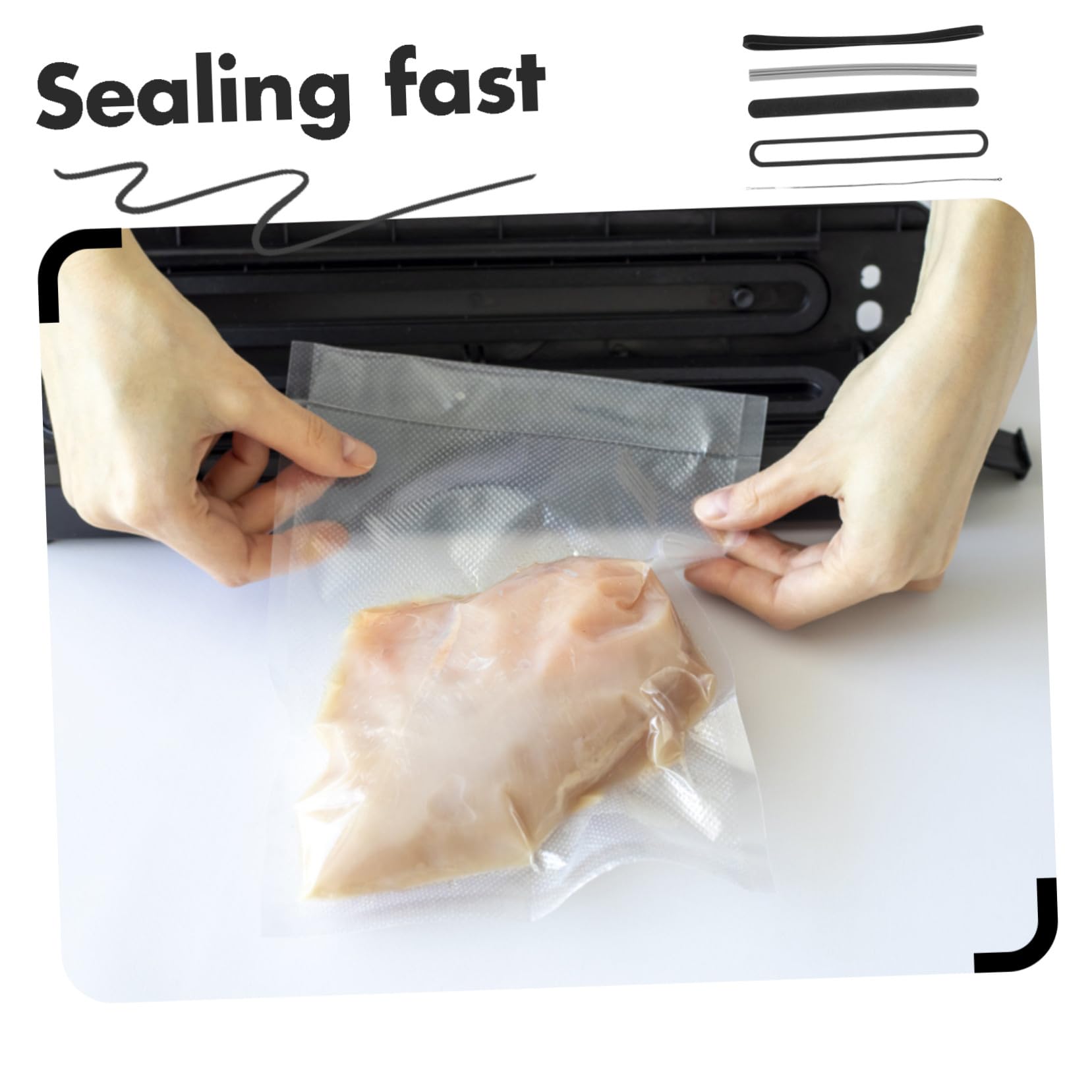 Ciieeo Fils Chauffants et Bandes pour Scellage sous Vide 31 X 31 X 31 CM, Kit d'Entretien pour Machine à Sceller, Adapté à L'Emballage Alimentaire Professionnel et Domestique