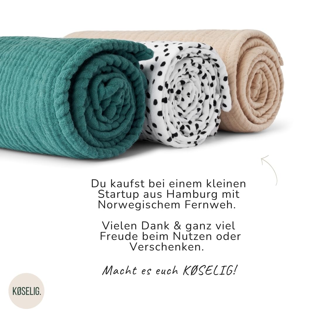 Premium Musselintücher 80x80 cm | 100% Bio-Baumwolle | Geschenk zur Geburt: Babydecken, Spucktücher extra weich & saugstark | 60°C Wäsche | 3er Set Mulltücher