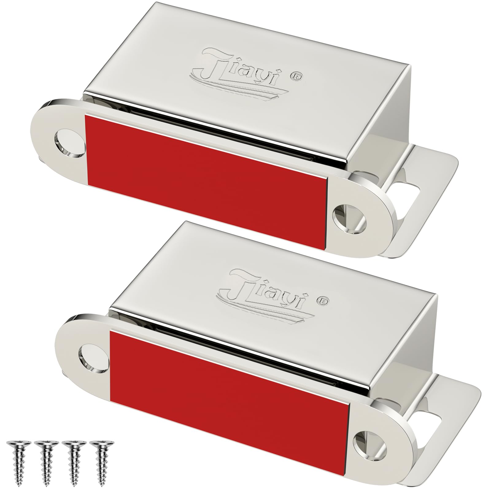 JiayiCupboard Magnetic Door Catch 2 Pack Cabinet Door Magnets 14KG Stainless Steel Cupbord Door Magnetic Catches Heavy Duty Magnetic Cuoboard Latches for Kitchen Drawer Magnets Catcher